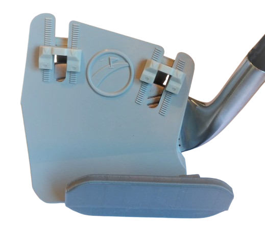Golf iron with attached club cover and putting adapter on the bottom